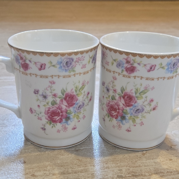Grace Teaware Other - Grace Teaware Set of Two Elegant Fine Porcelain Floral Mugs